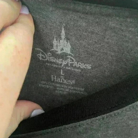 Disney Parks Mickey Mouse T Shirt Adult Large Faded Classic Logo Gray Black - Picture 2 of 5